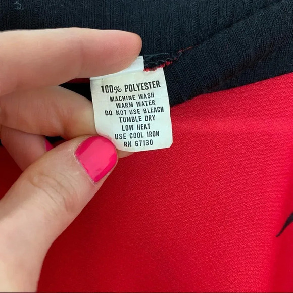 Vintage 70s 80s Dress Womens Size XS Red Black Knee Length Lightweight Knit - Picture 9 of 14